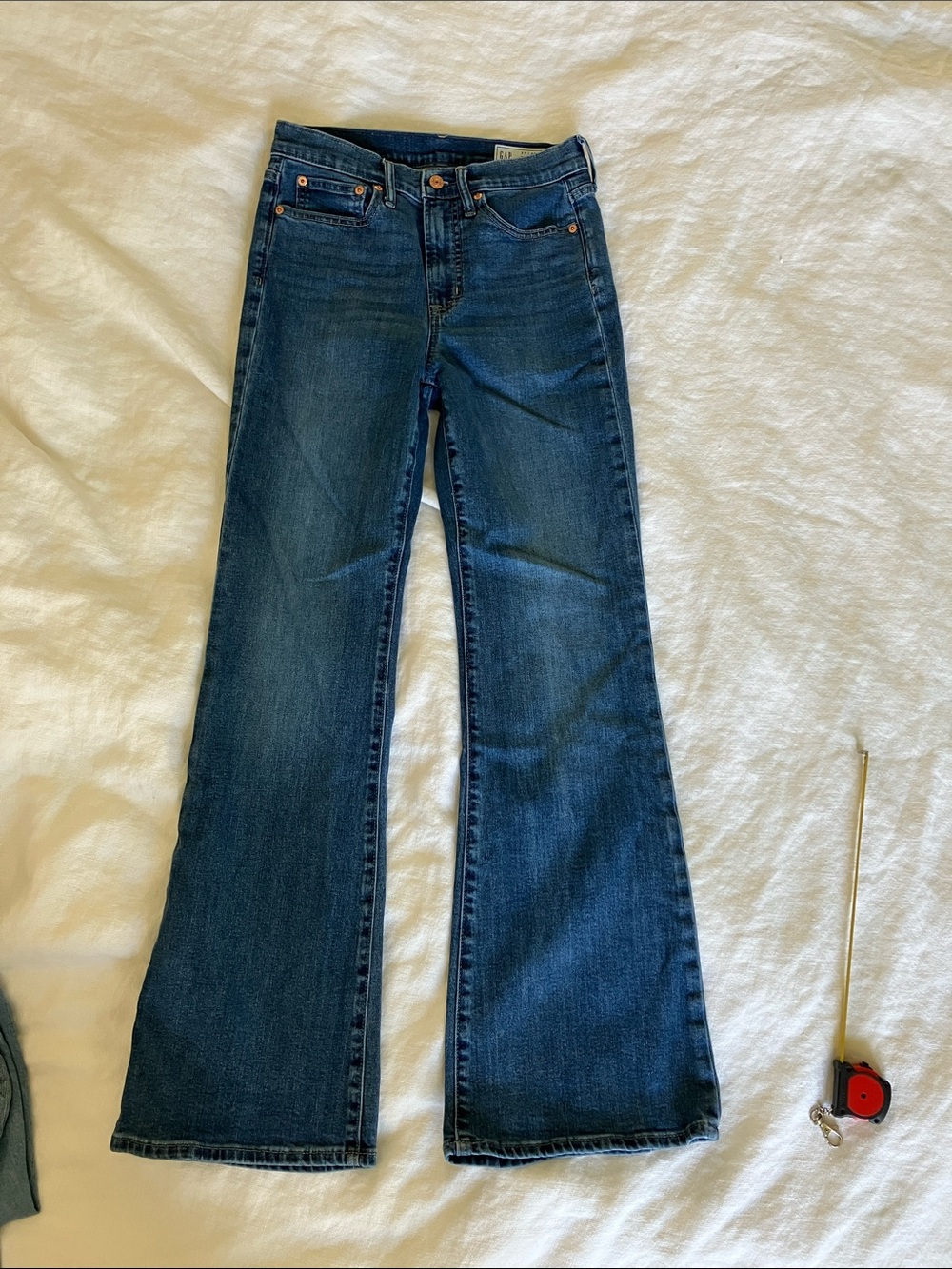 GAP Women's Dark Blue Wide-Leg Flare Jeans